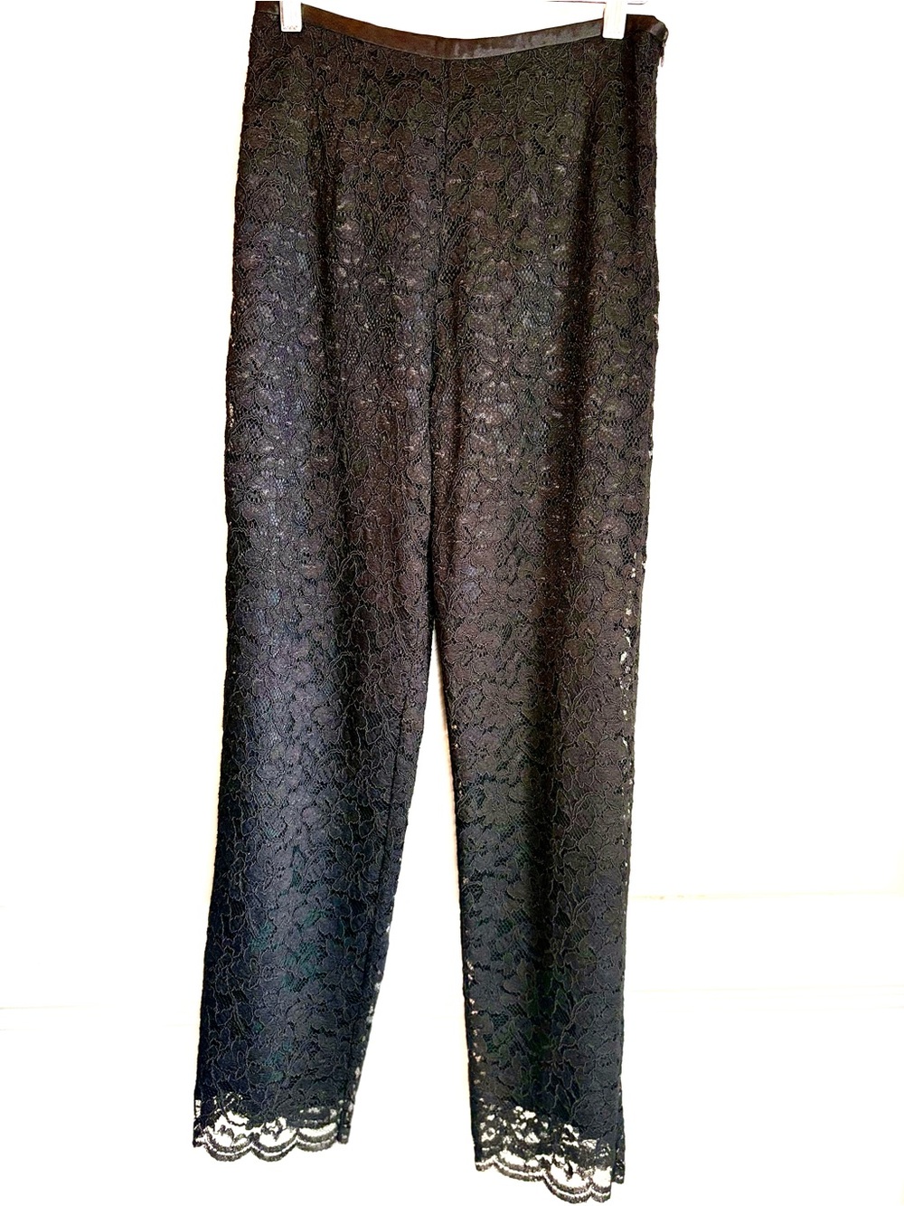 Parisian Signature Black Lace Straight-Leg Pants